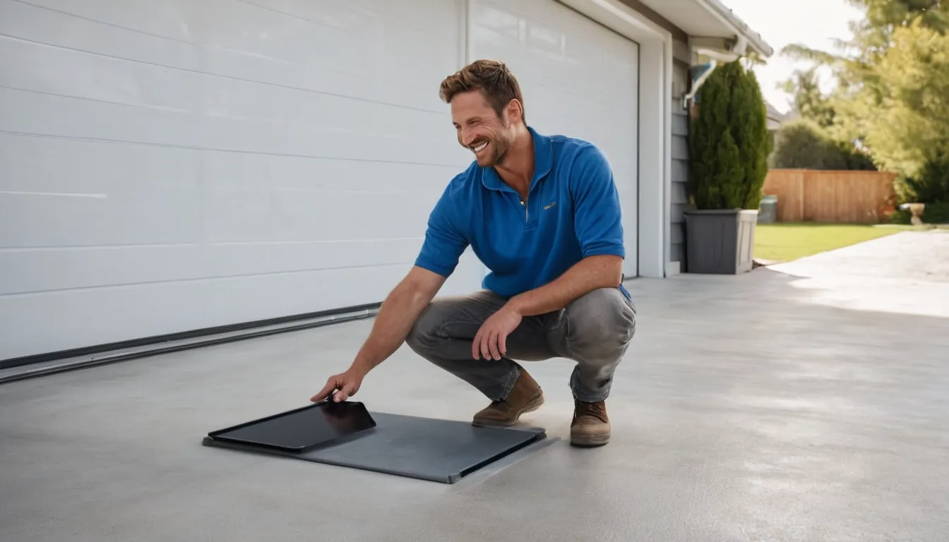 A provider checking a concrete floor in the Hammond area